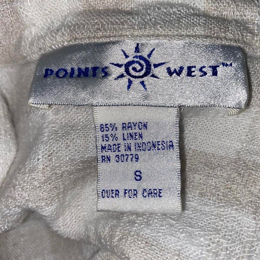 Points West Cream Squared Patterned Vintage Butto… - image 5